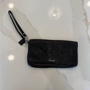 Coach Black Leather Wristlet